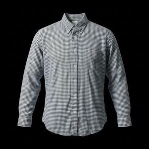 Brooks Brothers Baird McNutt Blue Plaid Linen Button Down Shirt Men's Large